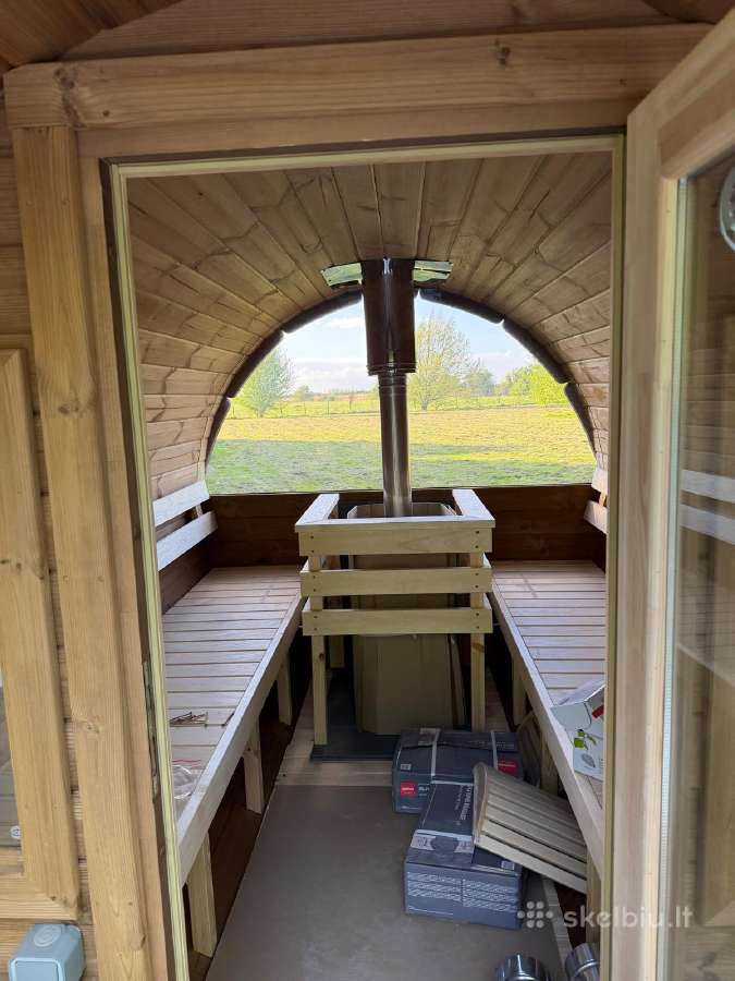 Apvali Lauko pirtis kubilas sauna bačka 3m ilgio - nuotraukos Nr. 7