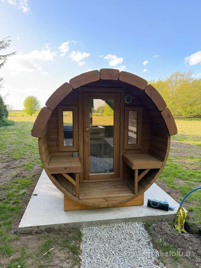 Apvali Lauko pirtis kubilas sauna bačka 3m ilgio - nuotraukos Nr. 5