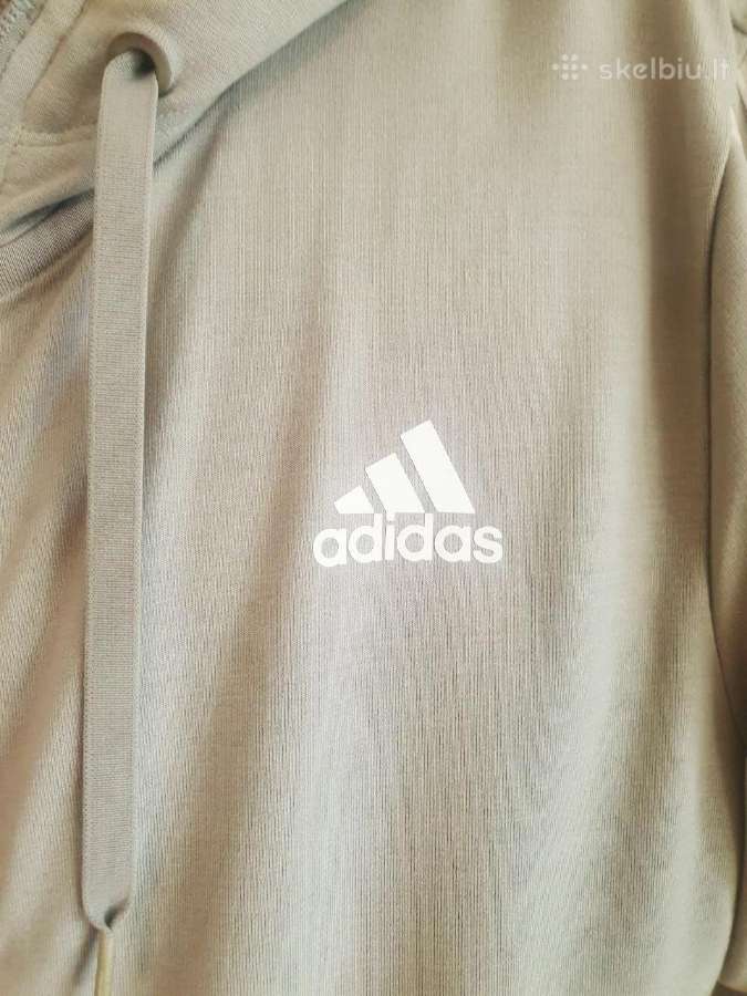 Pilkas Adidas sportinis džemperis su gobtuvu M–l d