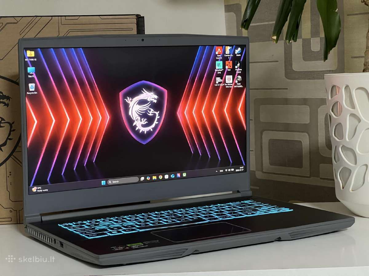 Parduodamas Msi Thin su Rtx 3050, Ryzen 5, Ddr5. - nuotraukos Nr. 2