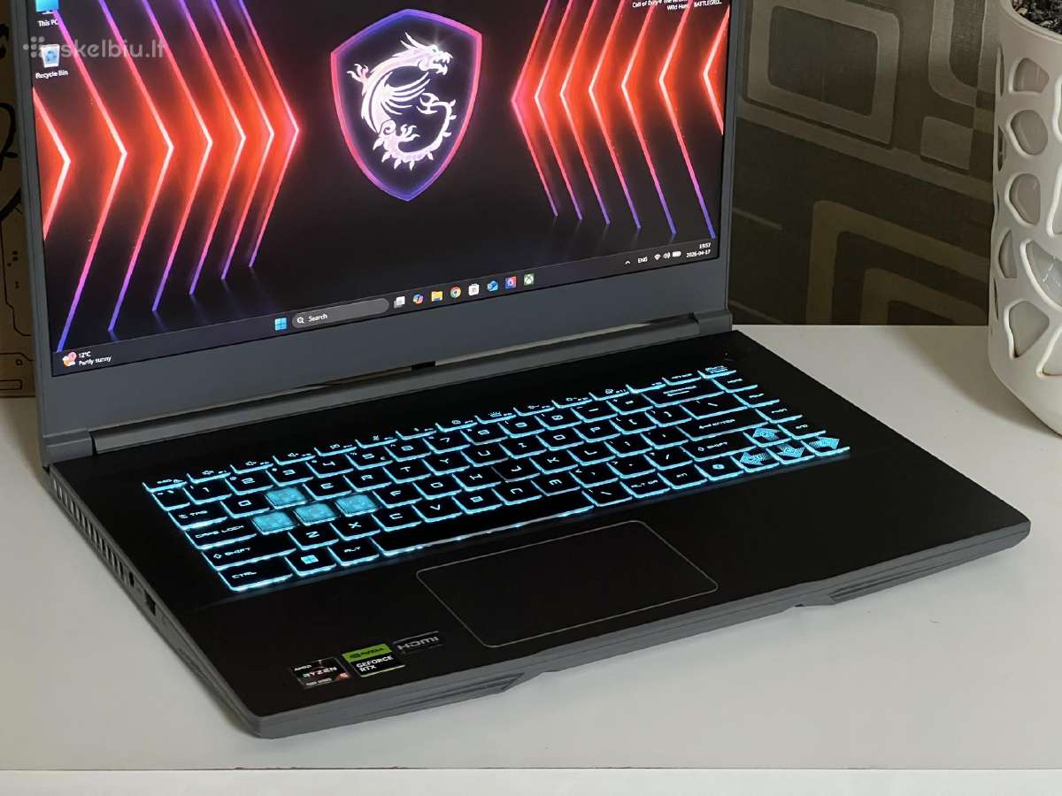 Parduodamas Msi Thin su Rtx 3050, Ryzen 5, Ddr5. - nuotraukos Nr. 3