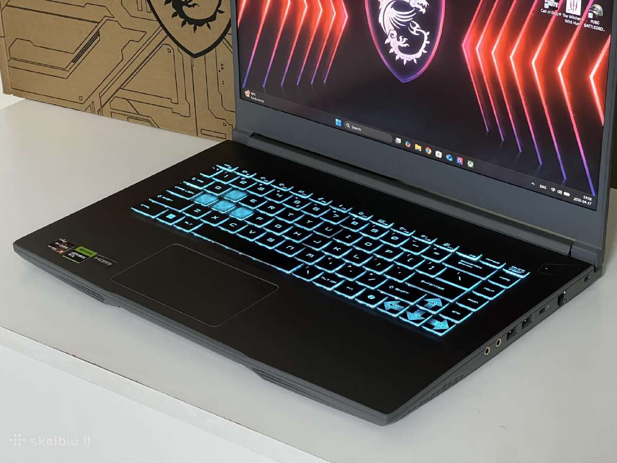 Parduodamas Msi Thin su Rtx 3050, Ryzen 5, Ddr5. - nuotraukos Nr. 4