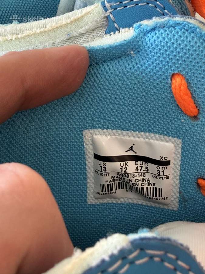 Nike Air Jordan 1 x Off-white "Unc" – 47.5 dydis - nuotraukos Nr. 9
