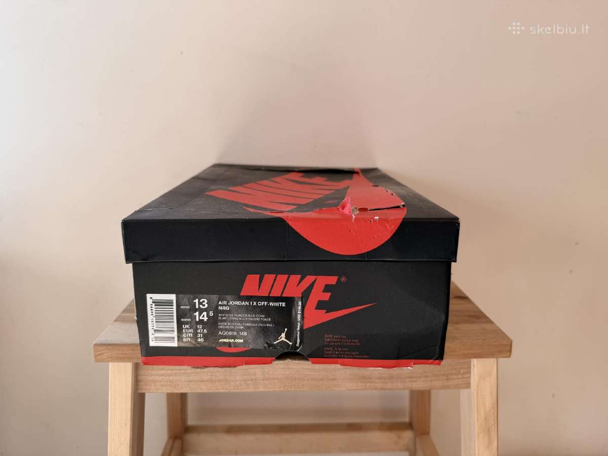 Nike Air Jordan 1 x Off-white "Unc" – 47.5 dydis - nuotraukos Nr. 3