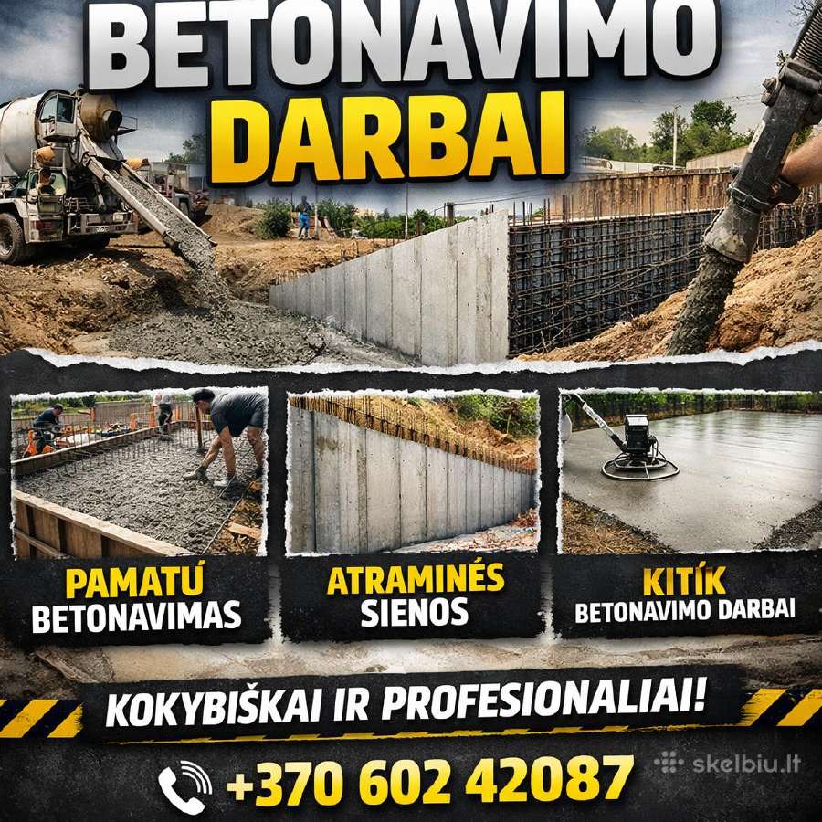 Betonavimo darbai Vilniuje