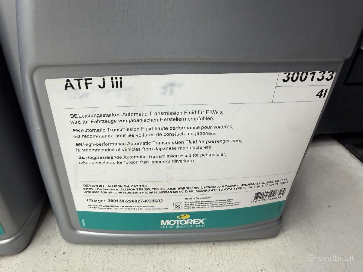 Motorex Atf J III 3 pavarų dėžės alyva 8ltr - nuotraukos Nr. 2