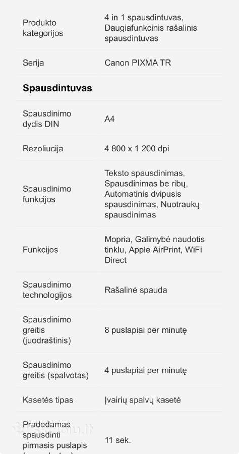 Spausdintuvas Canon Tr47551i 4in1 - nuotraukos Nr. 5
