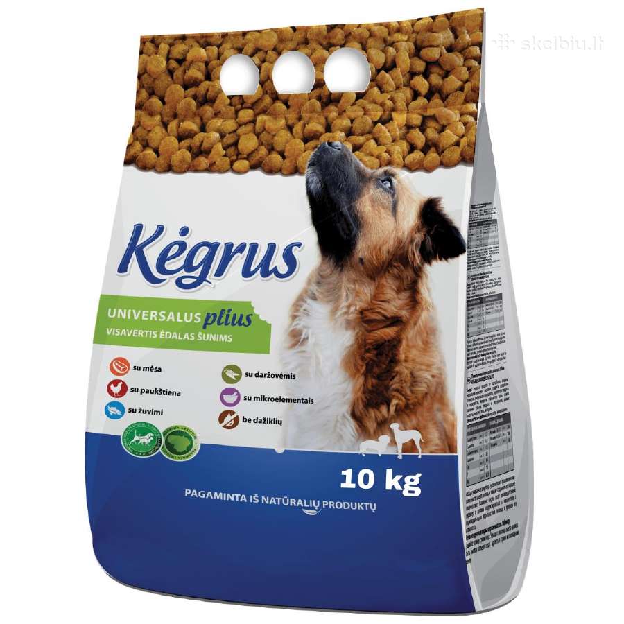 Sausas šunų ėdalas Kėgrus Plius 10 kg