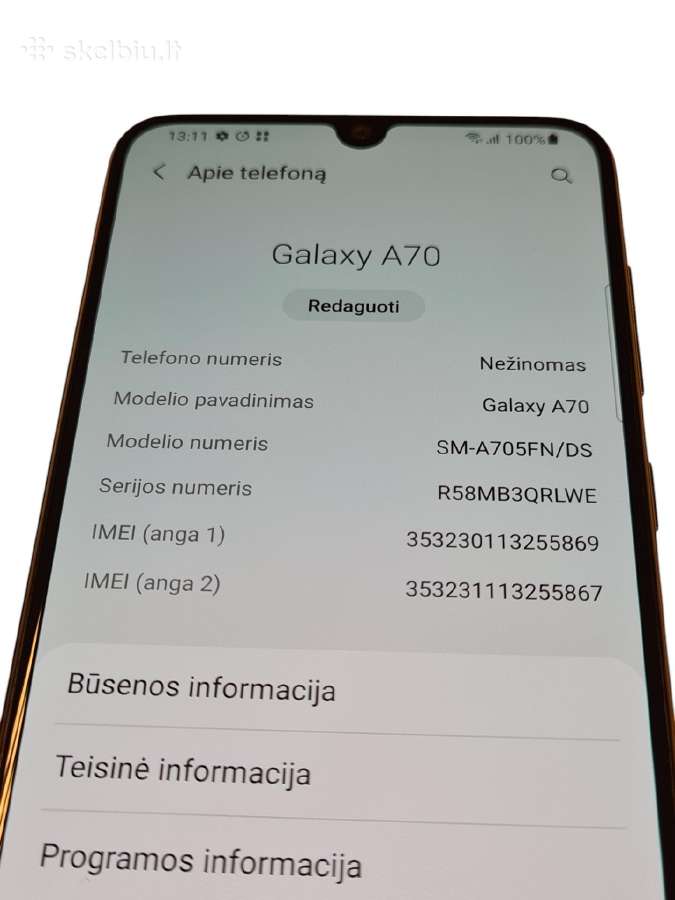 Samsung Galaxy A70 + 3 mėn. garantija - nuotraukos Nr. 4