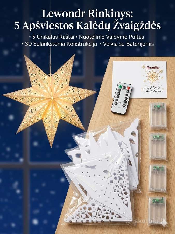 3D LED žvaigždės su pulteliu