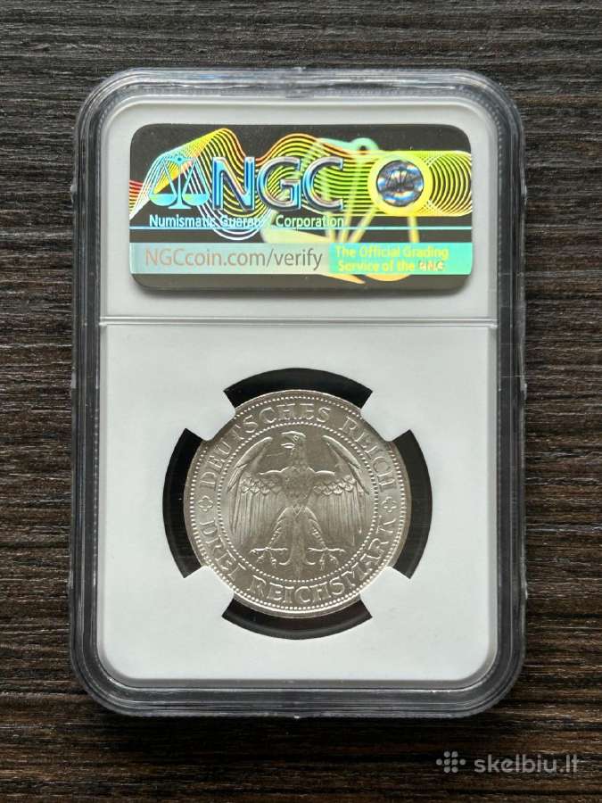 Vokietija 3 markes 1929 Meissen Ngc Ms62 - nuotraukos Nr. 2