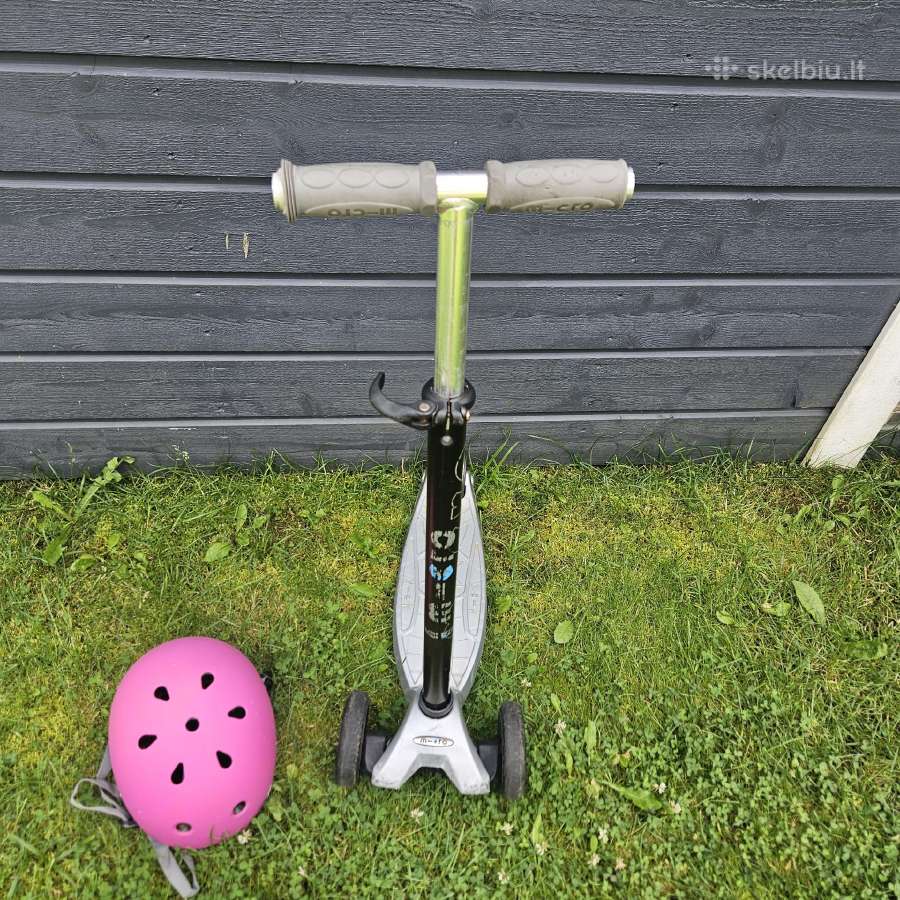 Paspirtukas su šalmu