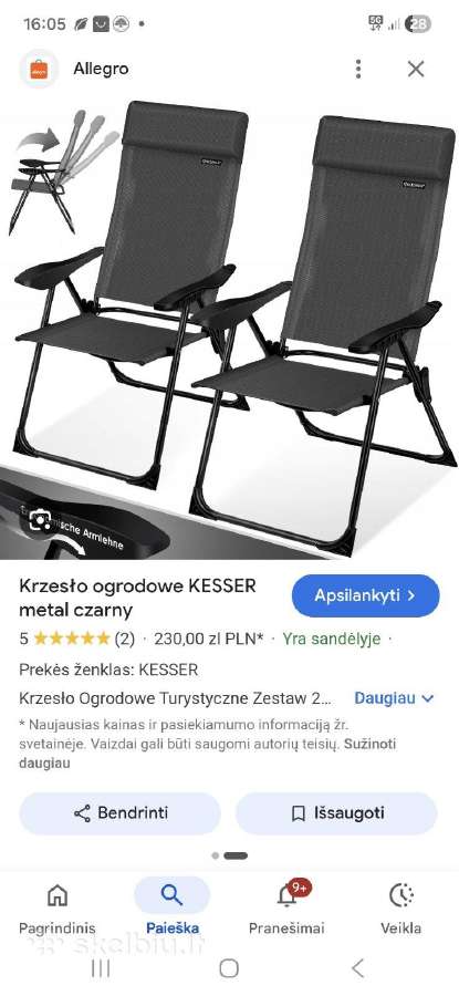 Lauko kėdės