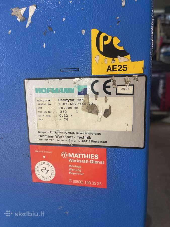 Hofmann Geodyna 985 balansavimo staklės - nuotraukos Nr. 4