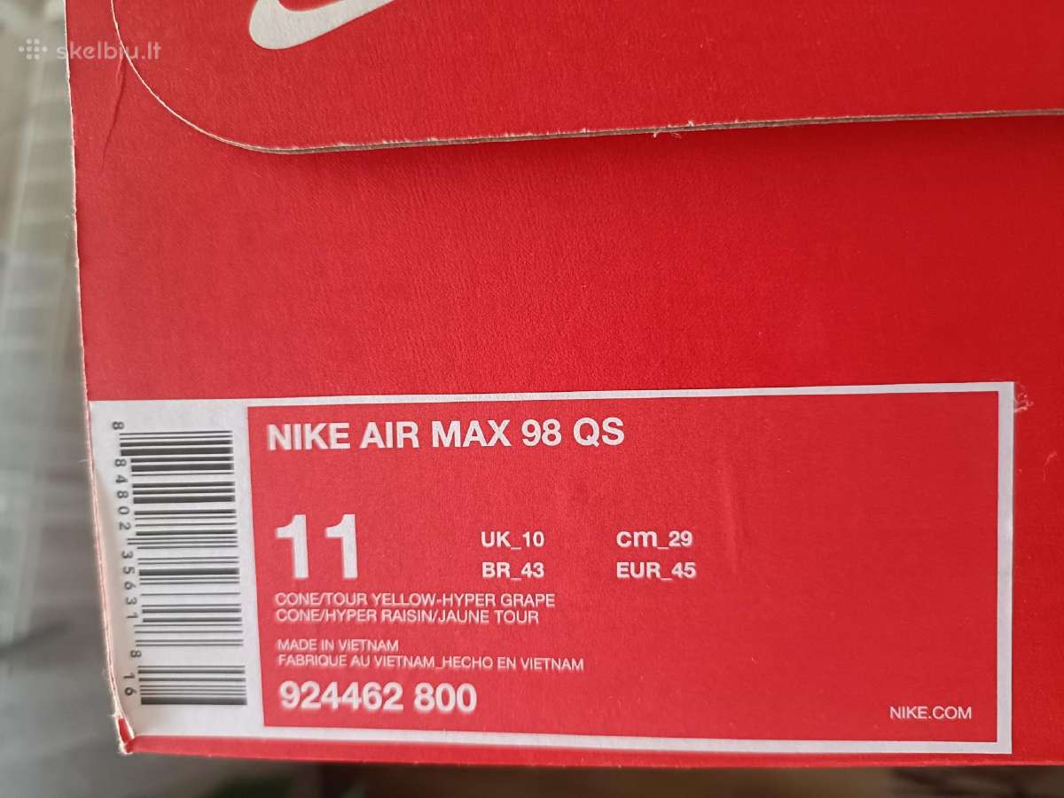 Nike Air Max 98 'Cone' Qs 924462-800 - nuotraukos Nr. 6