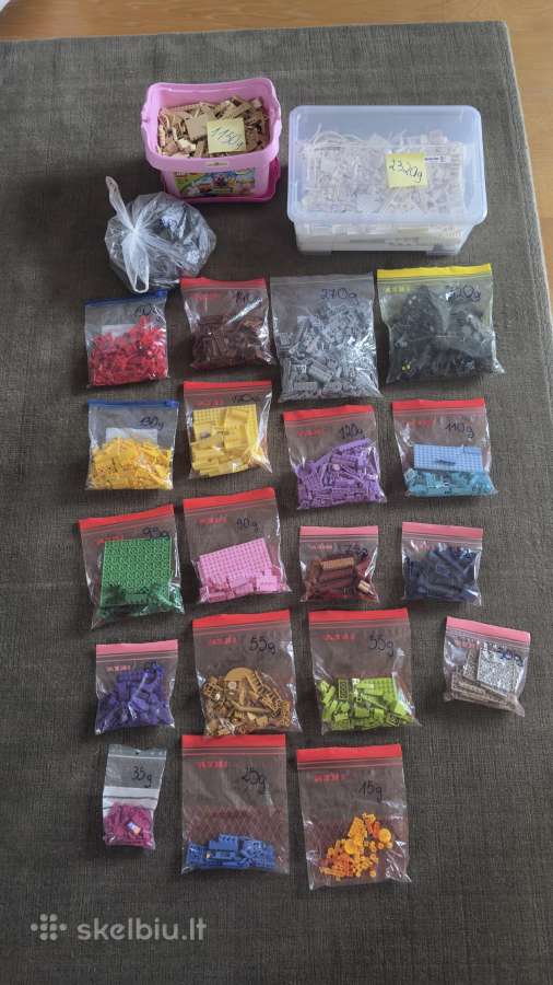 5980g rūšiuotų Lego detalių