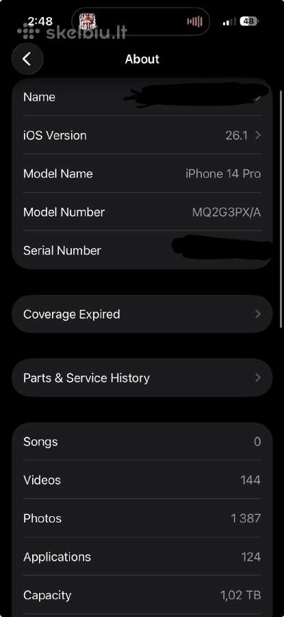 iPhone 14 Pro 1tb - nuotraukos Nr. 3