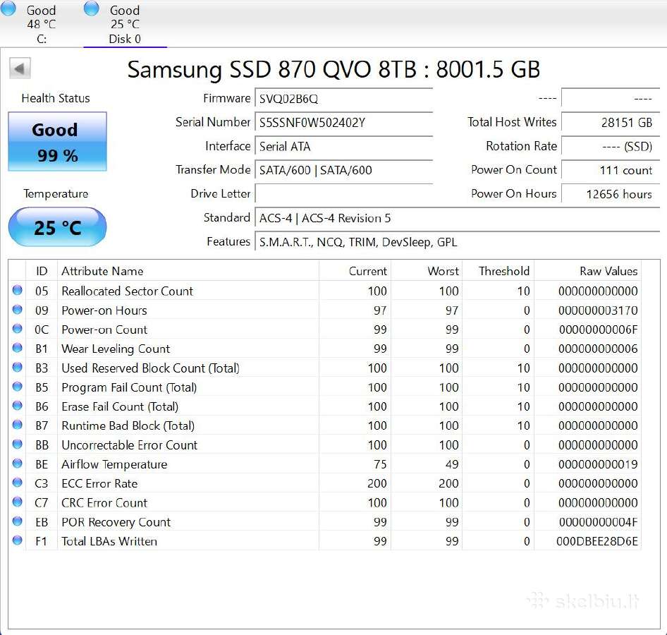 Samsung 870 Qvo 8tb SSD - nuotraukos Nr. 2
