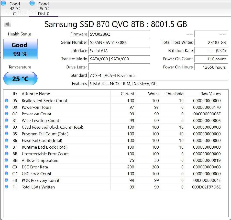 Samsung 870 Qvo 8tb SSD - nuotraukos Nr. 3