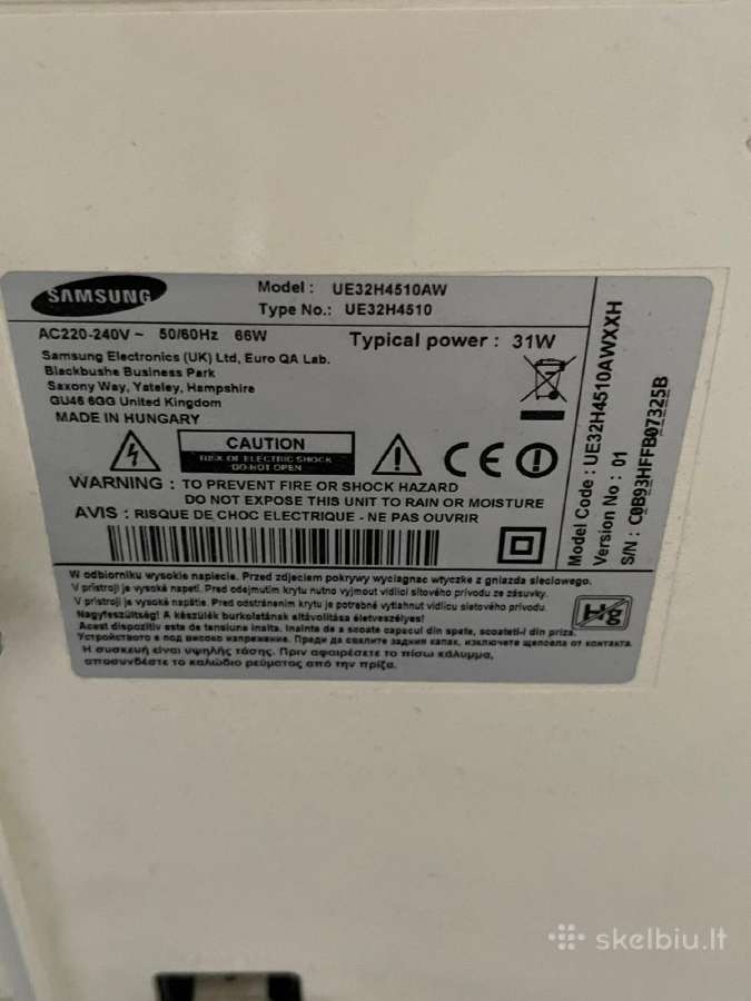 Samsung Ue32h4510aw Smart TV – 32 (81 cm), baltas - nuotraukos Nr. 2