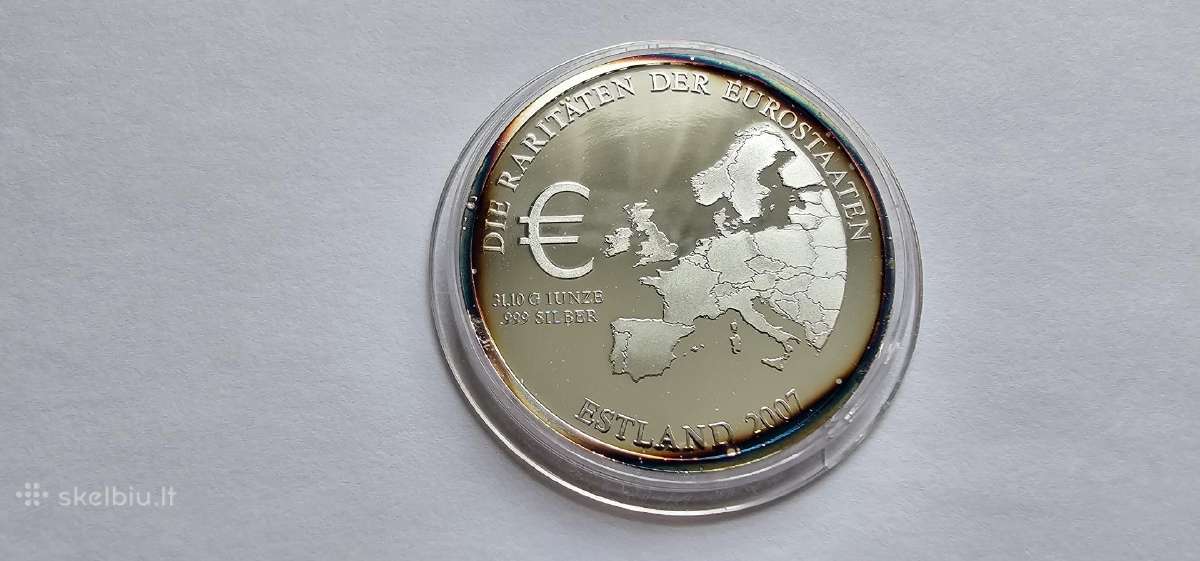 2007 1 Oz gryno sidabro Estija 999