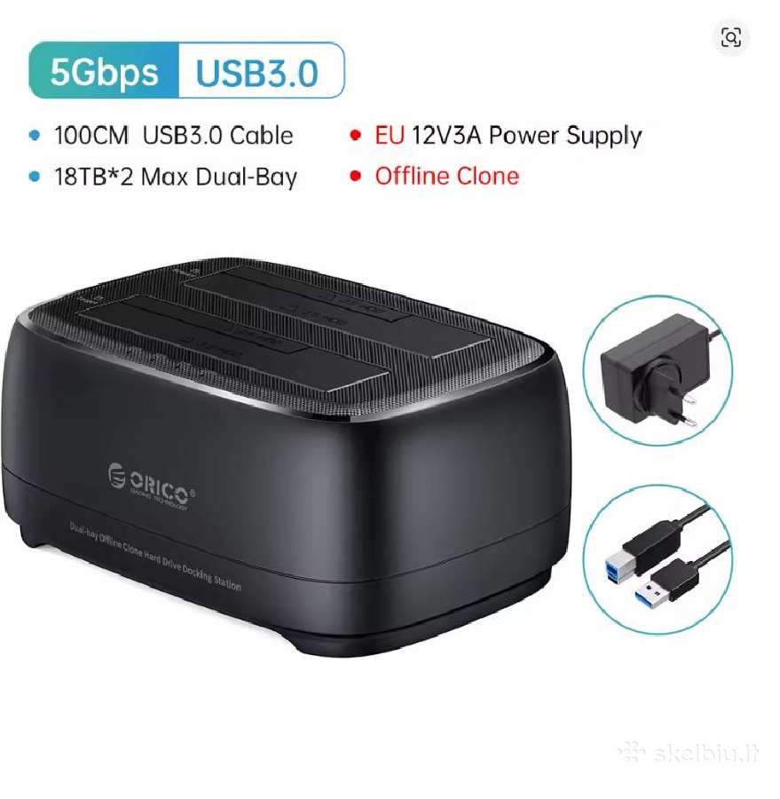 Orico išorinį diskų dėklą (docking station)