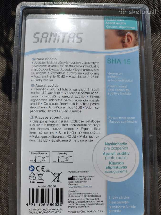 Sanitas Sha 15 klausos stiprintuvas - nuotraukos Nr. 3