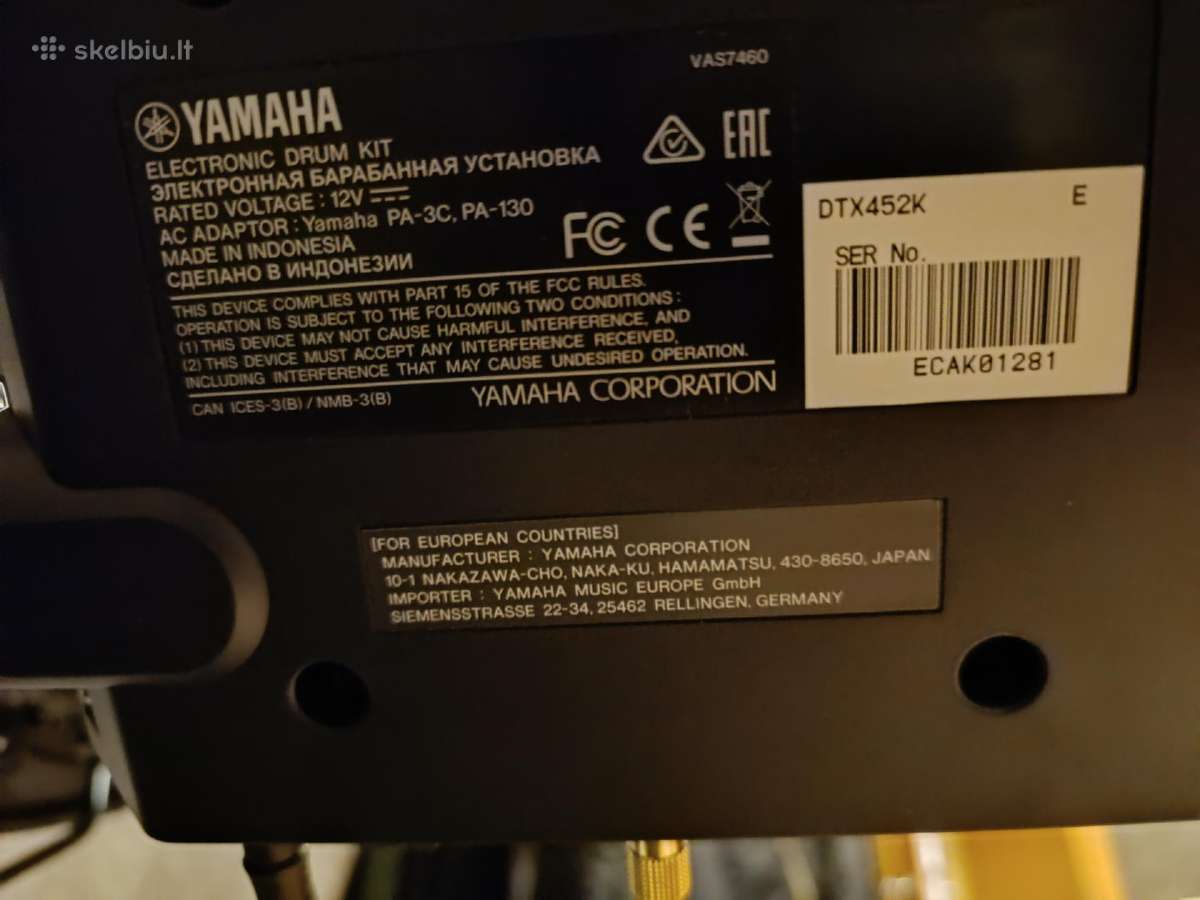 Būgnai Elektriniai Yamaha Dtx 452 K - nuotraukos Nr. 4