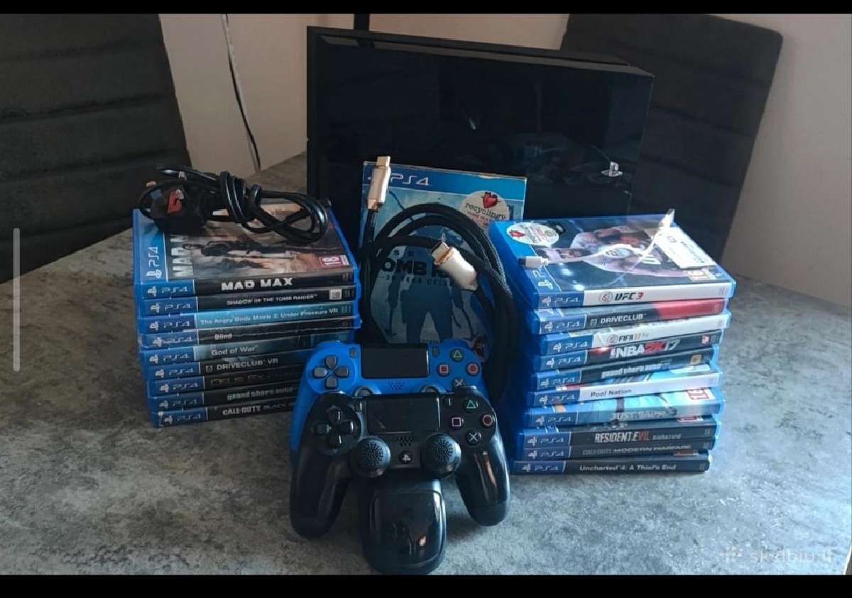 Ps4+2pultai visi laidai+20 žaidimų