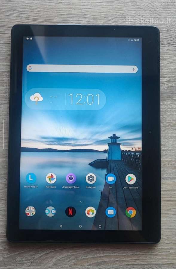Lenovo Tab E10 planšetė + pakrovėjas