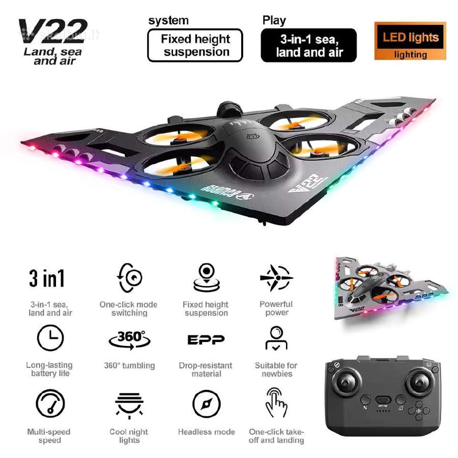 V22 3 viename RC super dron pradedantiesiems! - nuotraukos Nr. 5