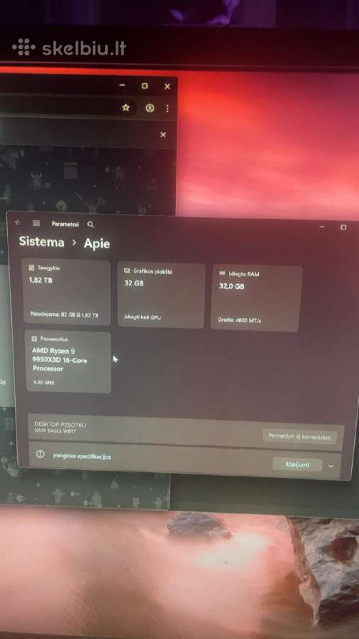 Naujas Workstation [Rtx 5090 32gb, 9950x3d, 32gb] - nuotraukos Nr. 3