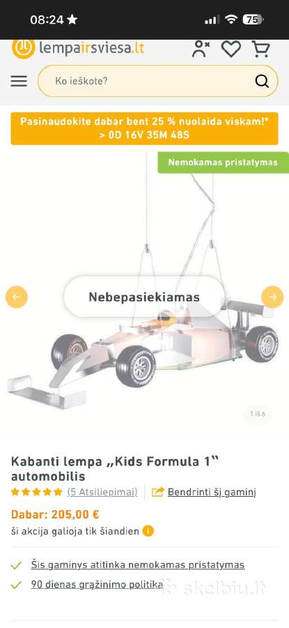 Kabanti lempa „Kids Formula 1“ automobilis - nuotraukos Nr. 4