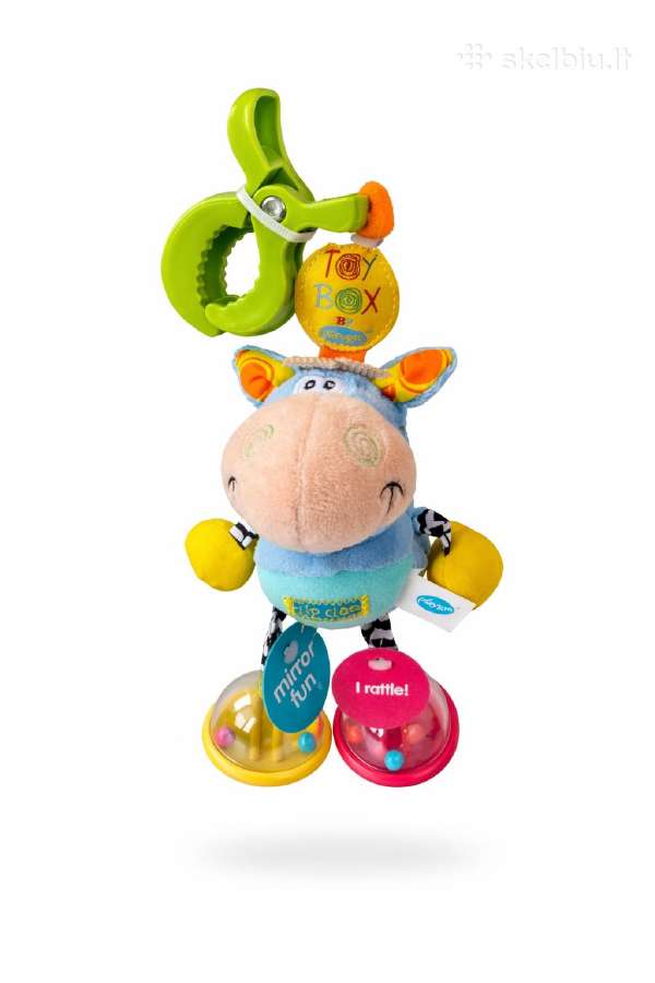 Playgro barškutis-žaislas karvytė su segtuku Nau