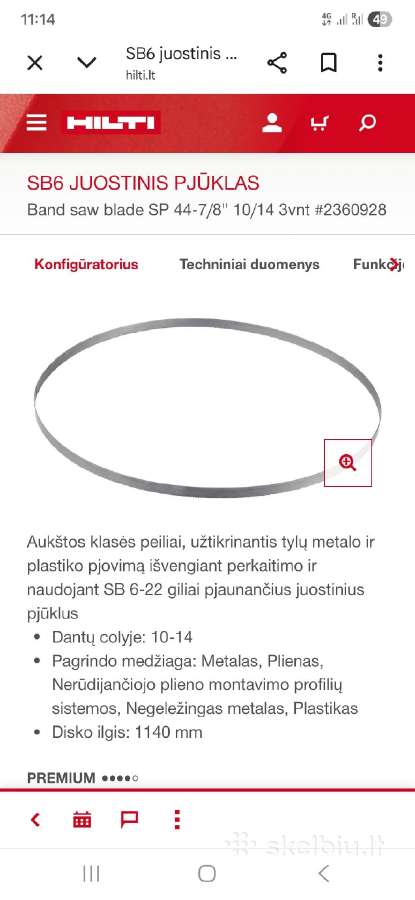 Hilti juostinio pjūklo pjūkleliai - nuotraukos Nr. 2