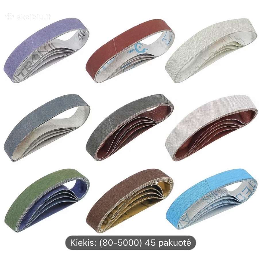 1/2" x 12" peilių galąstuvų šlifavimo juosteles