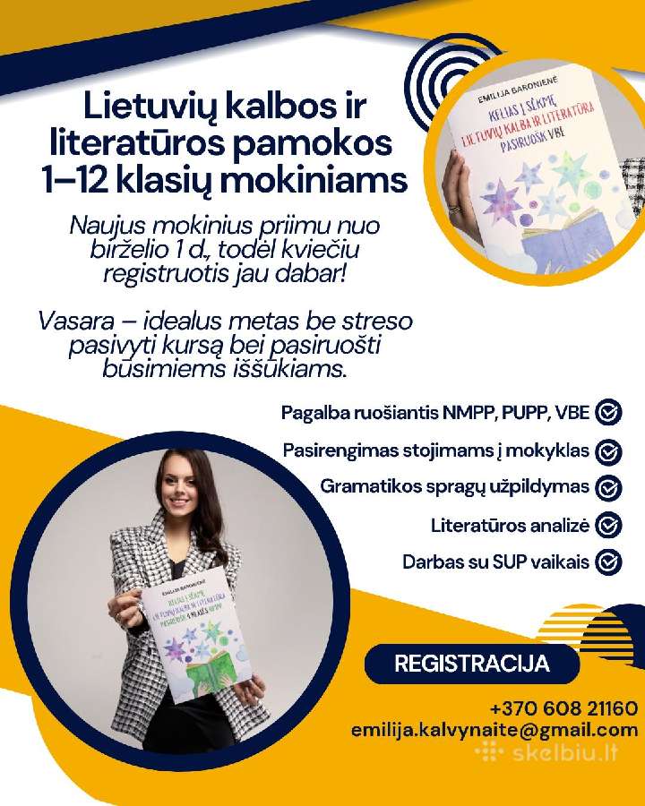 Lietuvių kalbos korepetitorė, dirbanti ir vasarą