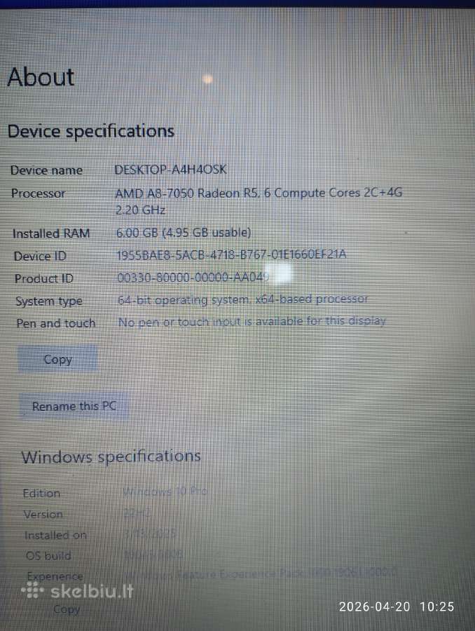 Hp Notebook - 17-p105ur Amd 8 -7050 radeon - nuotraukos Nr. 3