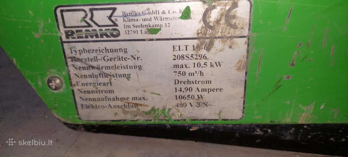 Oro šildytuvas Remko 10,5kw - nuotraukos Nr. 2