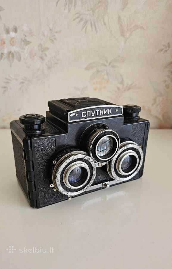 Vintažinis Sputnik Stereo Lomo fotoaparatas 120mm.