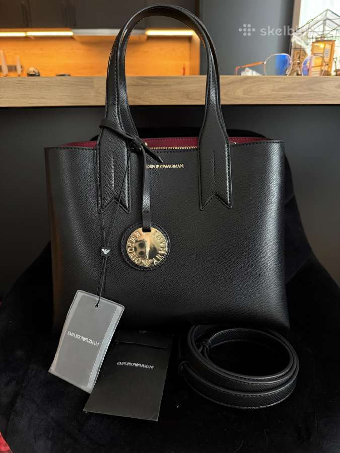 Emporio armani black mini dollaro tote bag