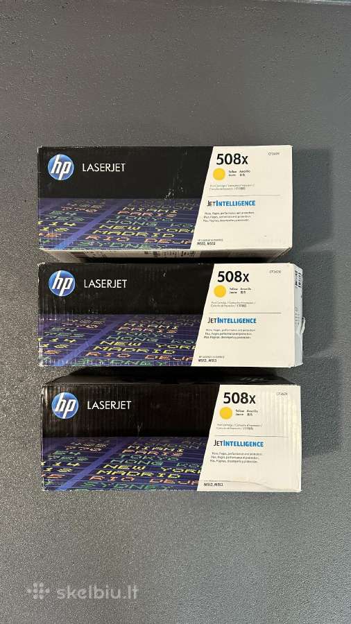 Naujos originalios Hp 508x Yellow dažų kasetės