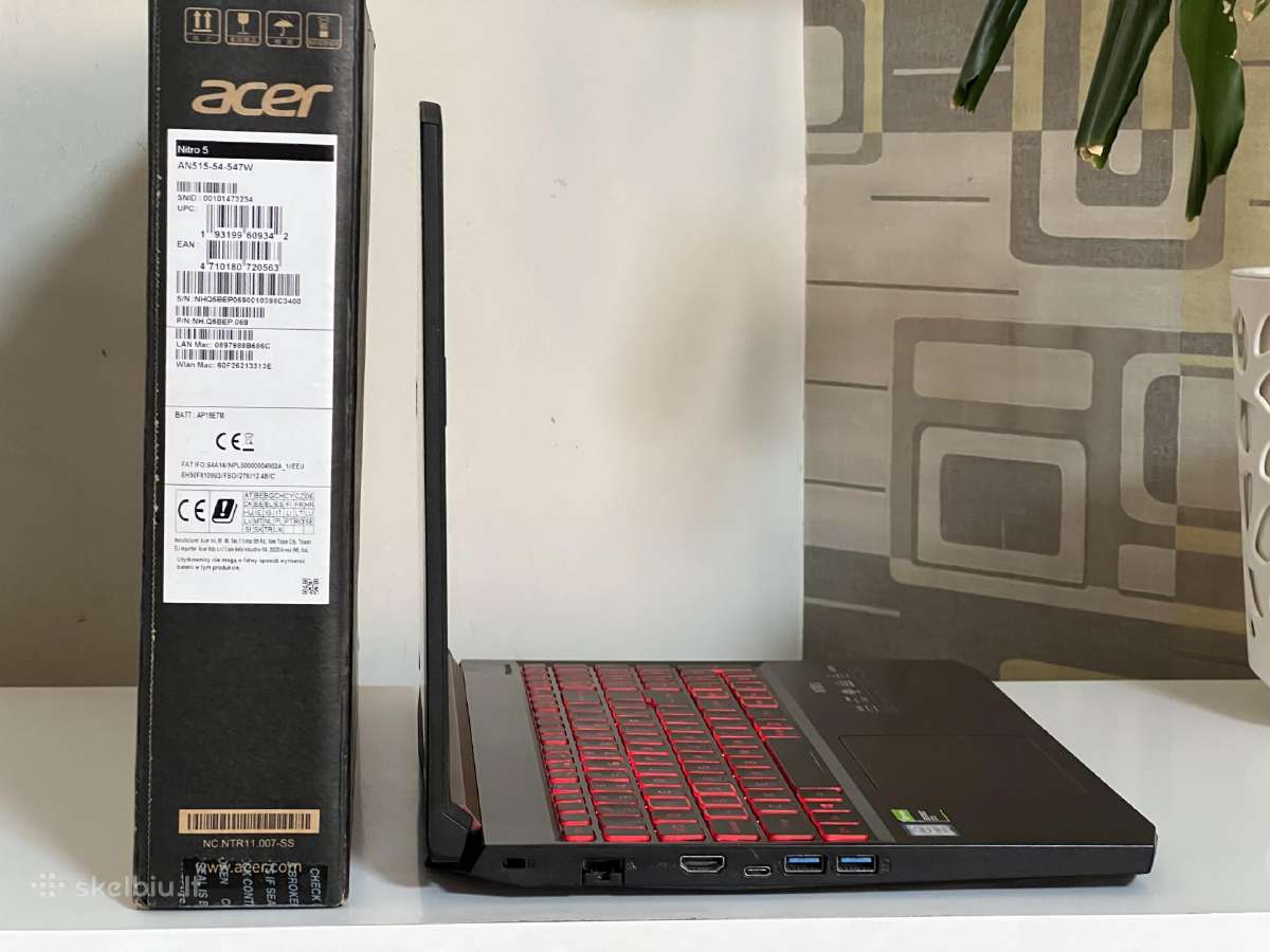 Parduodamas Acer Nitro 5 su Gtx 1660ti, I5-9k. - nuotraukos Nr. 5