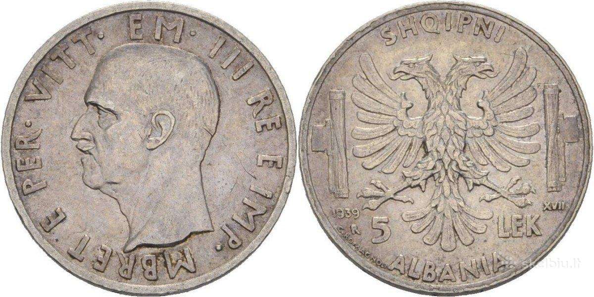 1939 Albanija 5 lekai