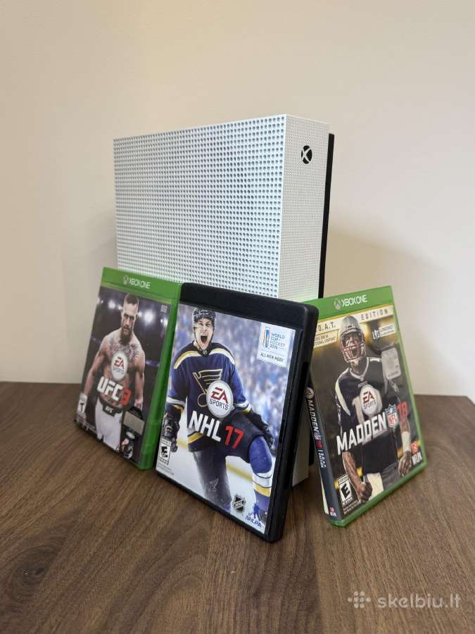 Xbox One S (1tb) Puiki būklė 3 žaidimai