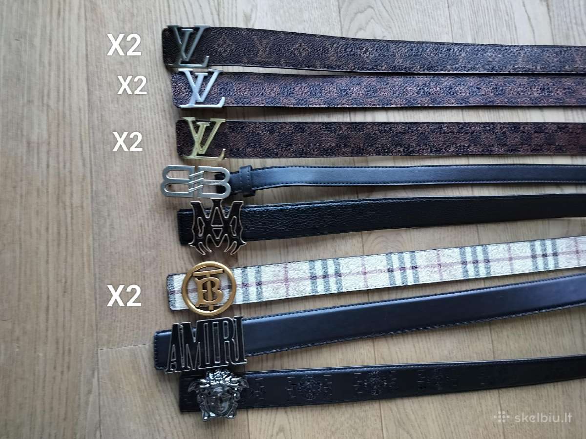 Diržai Louis Vuitton, amiri, Burberry, balenciaga,
