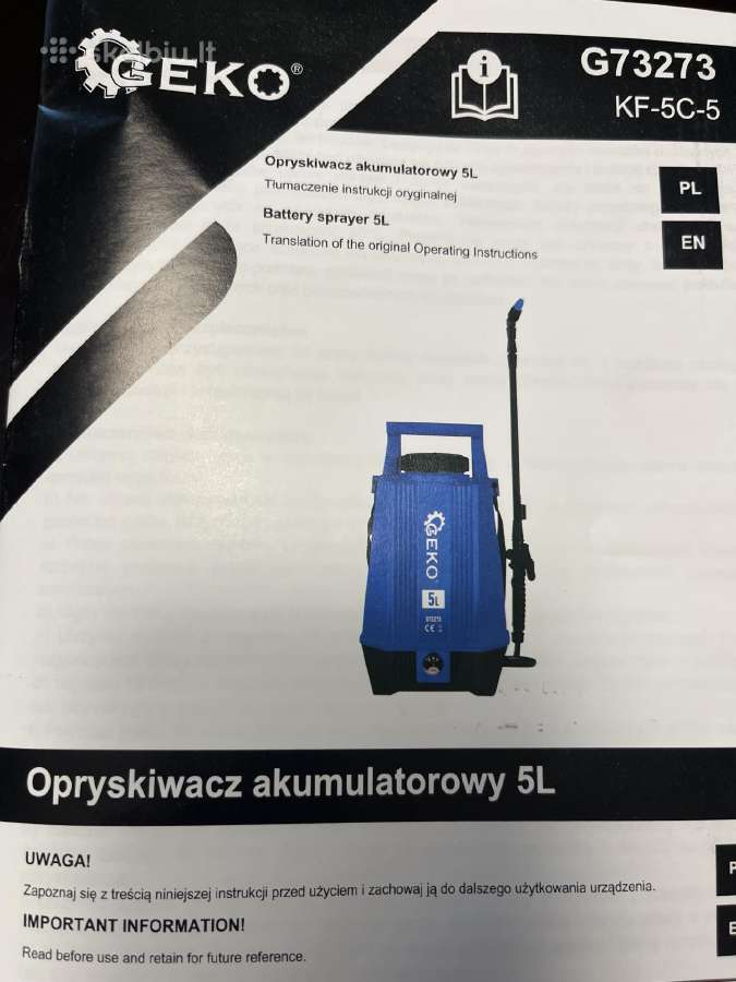 Akumuliatorinis purkstuvas - nuotraukos Nr. 4