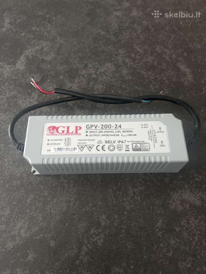 200w 24v LED maitinimo šaltinis Ip67 Gpv-200-24