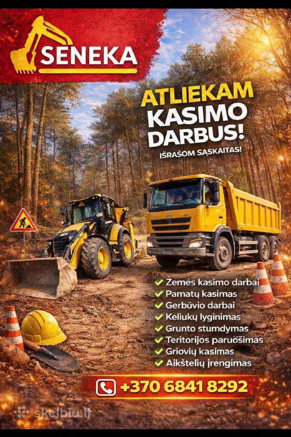 Ratinio ekskavatoriaus(račioko) ir savivarčio nuom