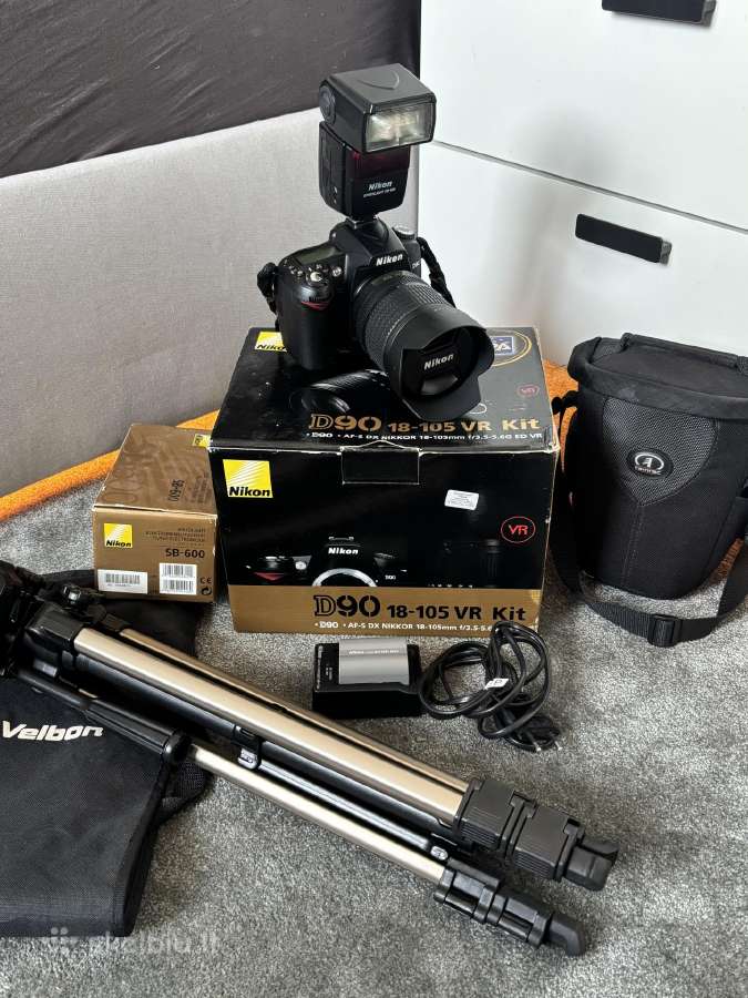 Nikon D90 Dslr Fotoaparato pilnas komplektas